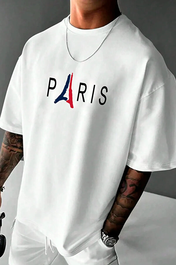 Unisex Paris Tasarım Basklı Tshirt - FLO 3 Al 1 Öde