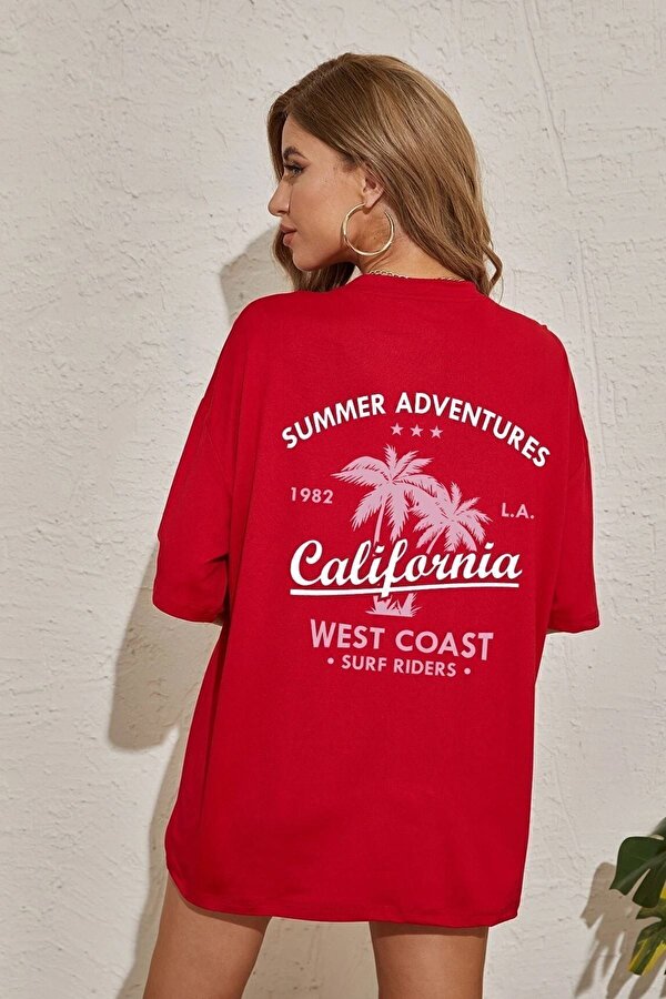 Unisex California Baskılı T-shirt - 3 Al 1 Öde