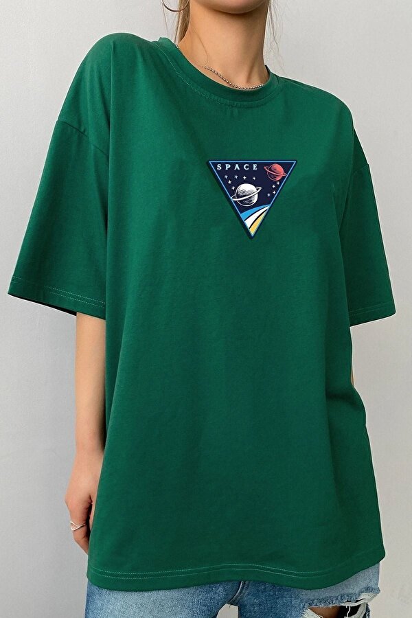 Unisex Space Baskılı T-shirt - FLO 3 Al 1 Öde