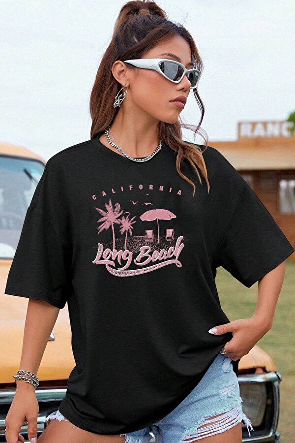 Unisex Long Beach Tasarım Tshirt - FLO 3 Al 1 Öde