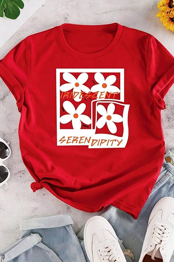 Unisex Serendipity Baskılı Oversize Tshirt - FLO 3 Al 1 Öde