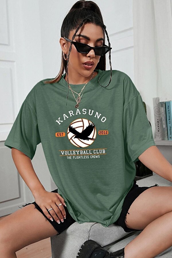 Unisex Karasuno Baskılı T-shirt - FLO 3 Al 1 Öde