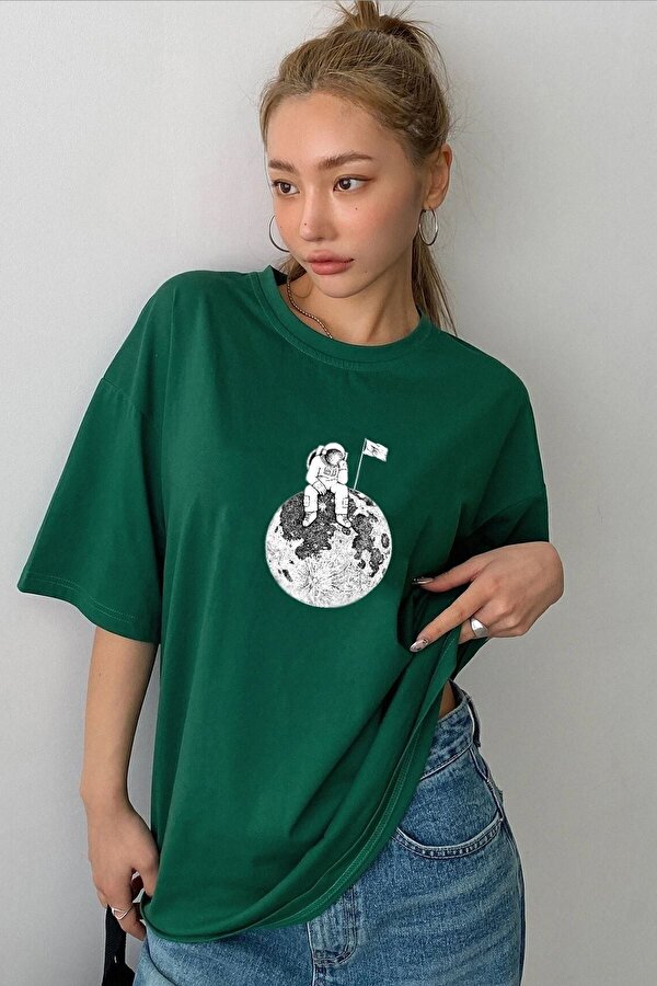 Unisex Astronot Baskılı T-shirt - FLO 3 Al 1 Öde