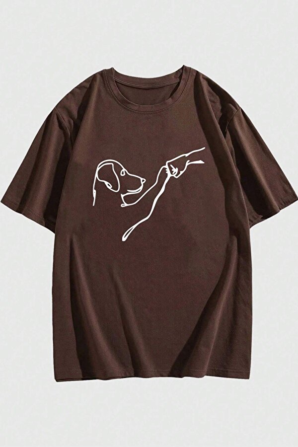 Can Dostum Köpeğim Temalı Unisex Oversize Tshirt - FLO 3 Al 1 Öde
