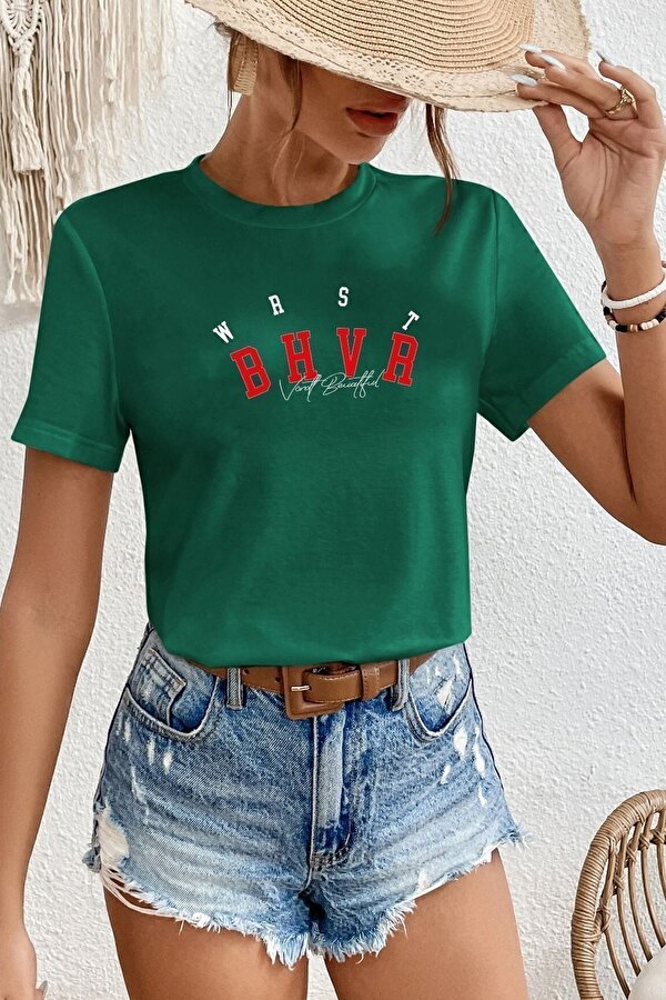 Unisex Bhvr Baskılı T-shirt - FLO 3 Al 1 Öde