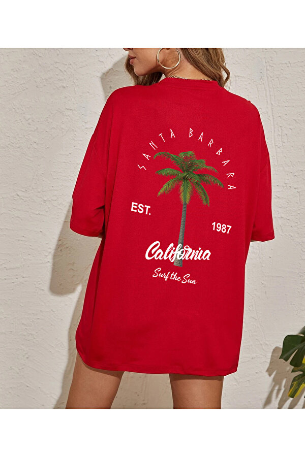 California Baskılı Unisex Oversize Tshirt - 3 Al 1 Öde