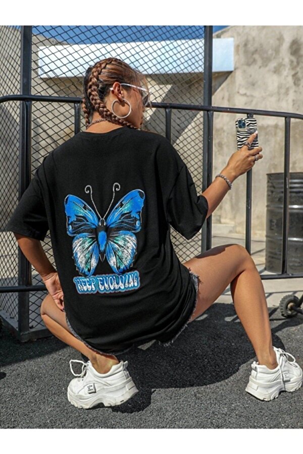 Kelebek Sırt Baskılı Tshirt - FLO 3 Al 1 Öde