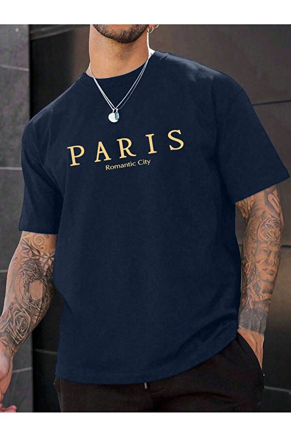 Unisex Romantic City Paris Baskılı Oversize Tshirt - FLO 3 Al 1 Öde
