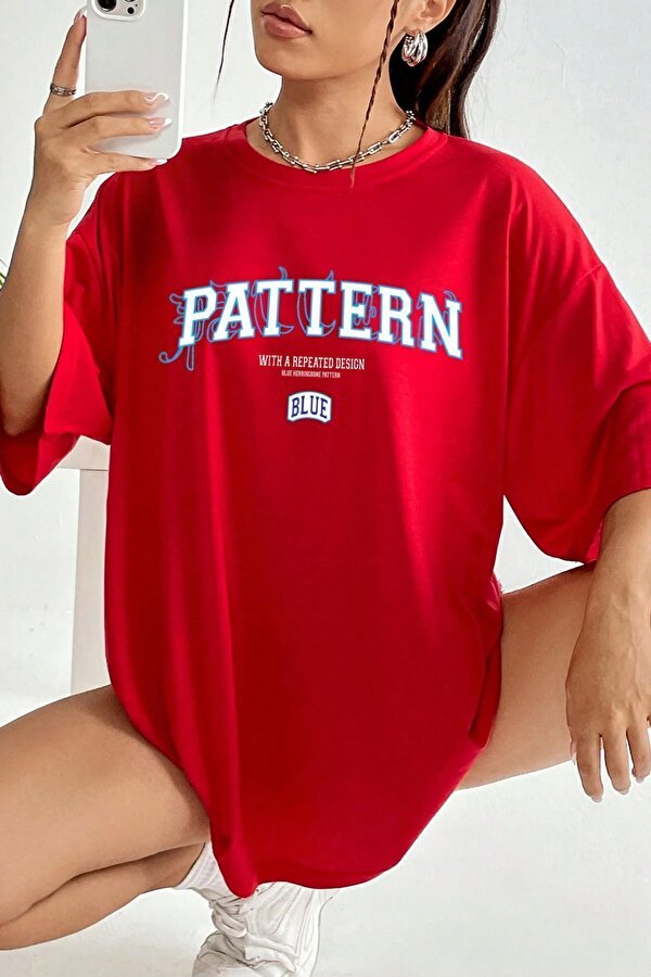 Unisex Pattern Blue Baskılı Tasarım Tshirt - FLO 3 Al 1 Öde