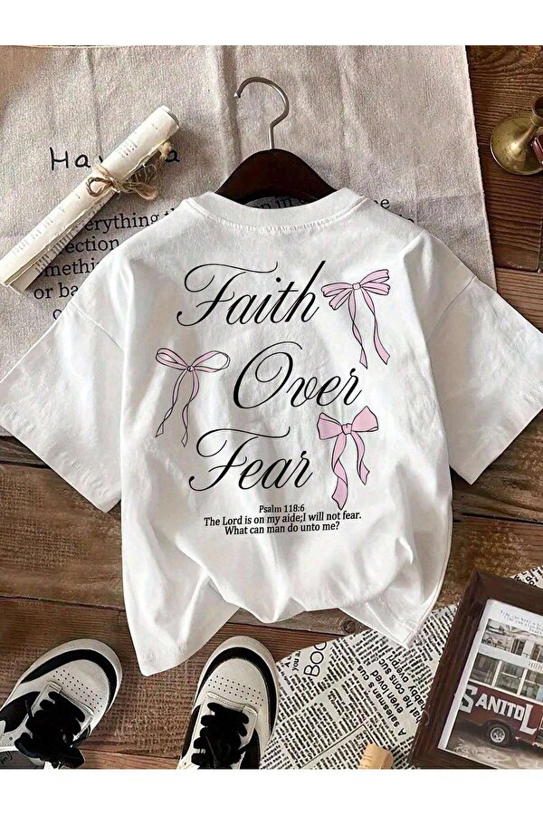 Fear Over Faith Baskılı Tasarım Tshirt