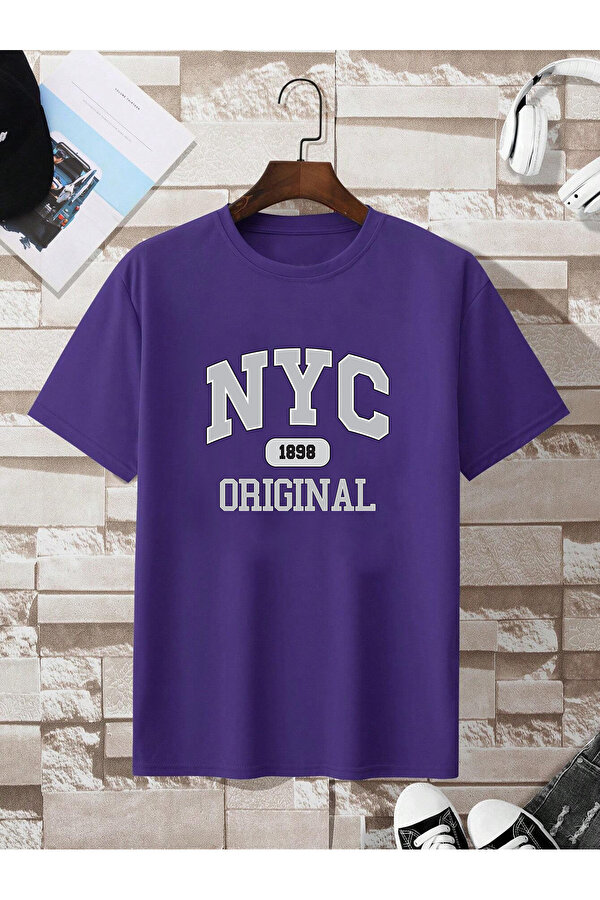 NYC Baskılı Unisex Oversize Tshirt - 3 Al 1 Öde