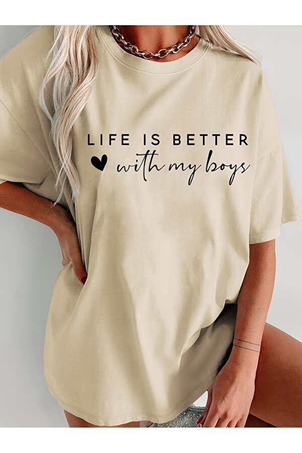 Life İs Better Baskılı Tasarım Tshirt - 3 Al 1 Öde
