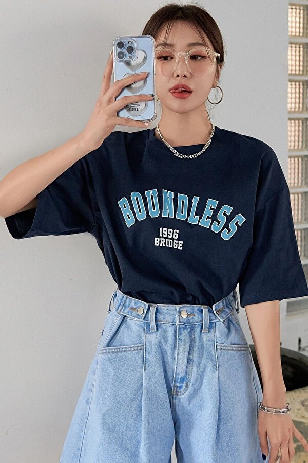 Unisex Boundless Baskılı Oversize Tshirt - 3 Al 1 Öde