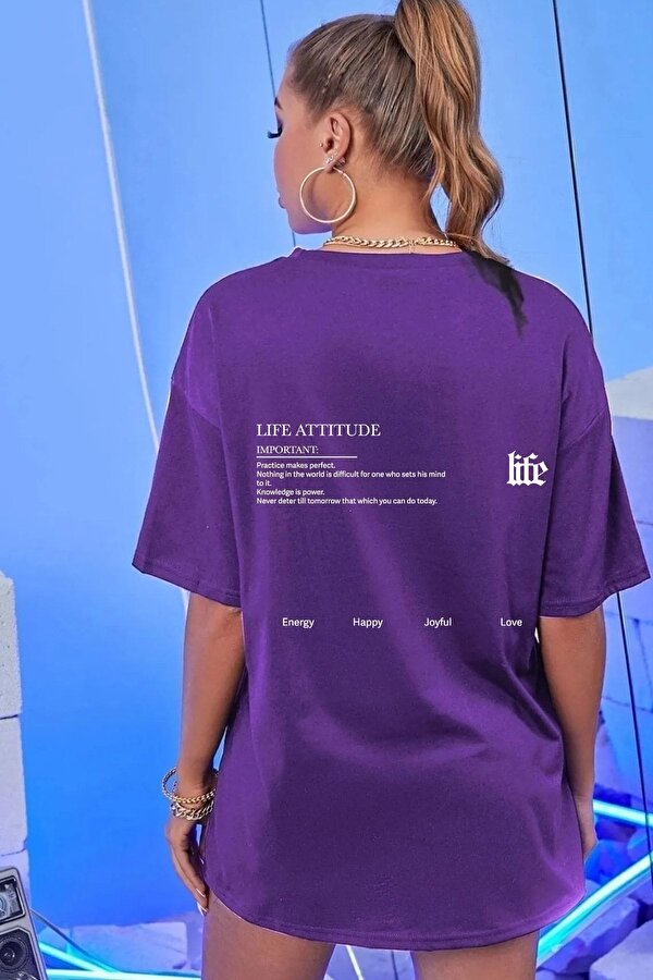 Unisex Life Baskılı T-shirt