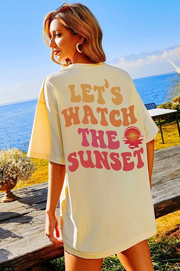 Unisex Lets Watch The Sunset Tasarım Tshirt - FLO 3 Al 1 Öde