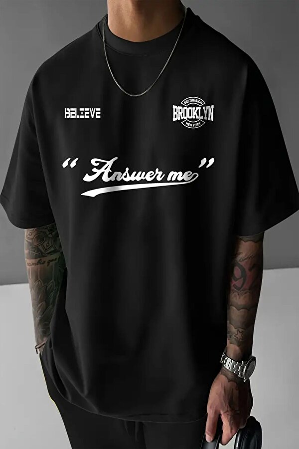 Answer Baskılı Unisex Oversize Tshirt - 3 Al 1 Öde
