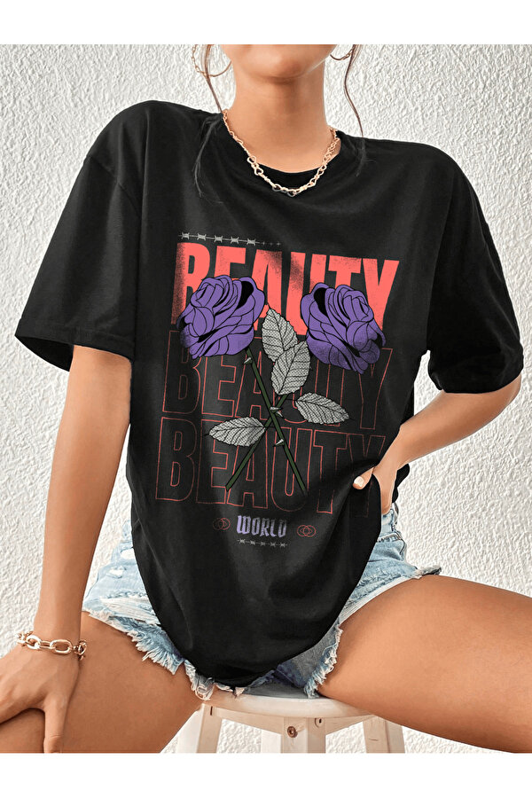 Unisex Beauty Tasarım Basklı Tshirt - 3 Al 1 Öde