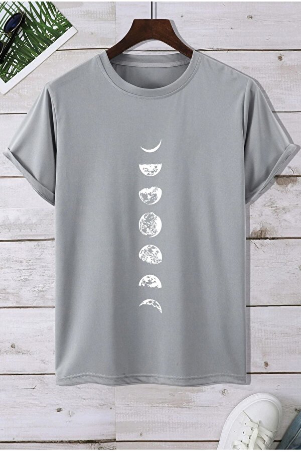 Ayın Evreleri Baskılı Tshirt - FLO 3 Al 1 Öde