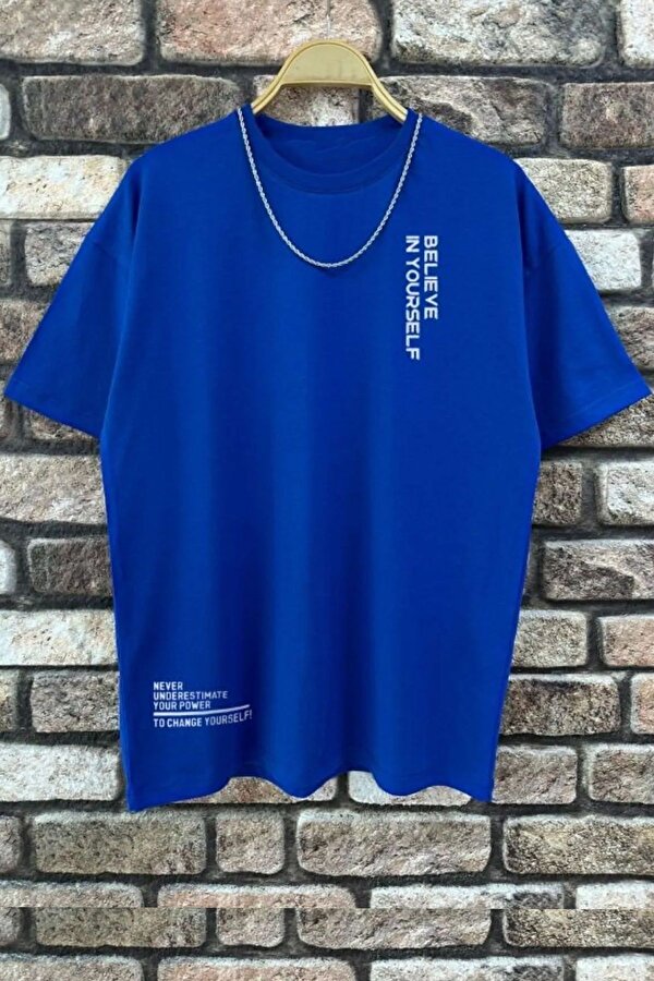 Erkek Belive in Yourself Baskılı Oversize Tshirt - FLO 3 Al 1 Öde