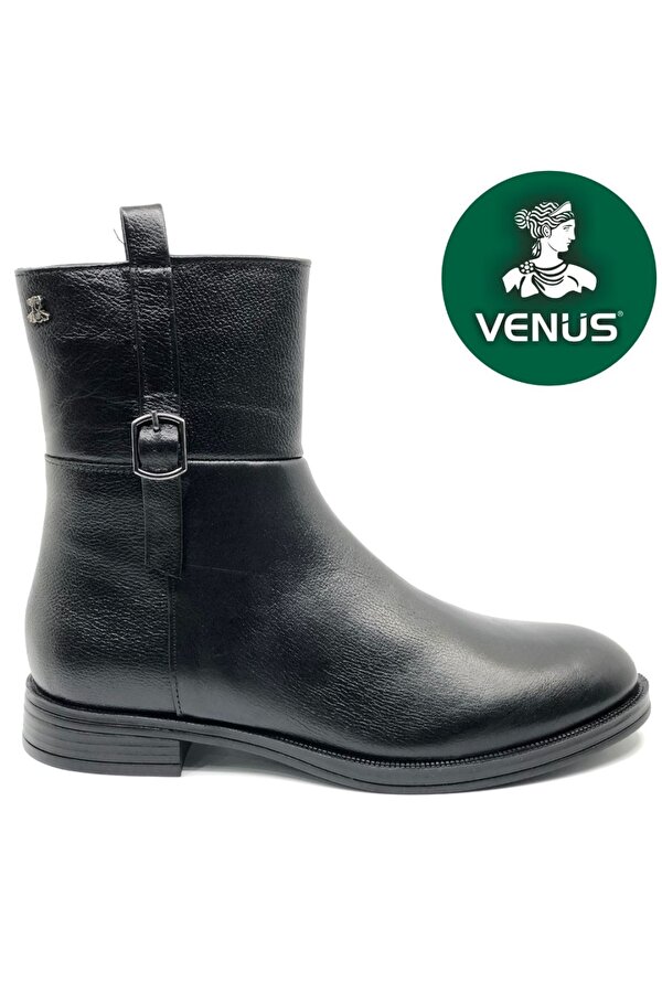 Harmany Hakiki Deri Düz Kaymaz Taban Ortopedik Kadın Bot