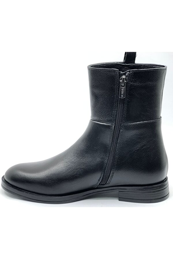 Harmany Hakiki Deri Düz Kaymaz Taban Ortopedik Kadın Bot