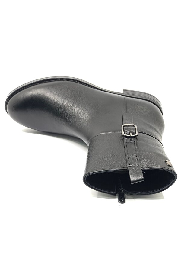 Harmany Hakiki Deri Düz Kaymaz Taban Ortopedik Kadın Bot