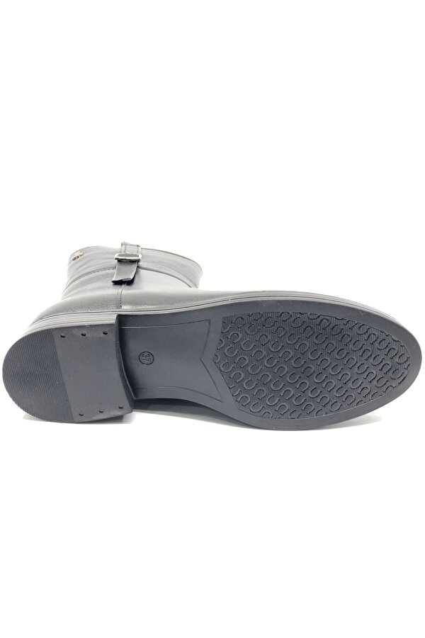 Harmany Hakiki Deri Düz Kaymaz Taban Ortopedik Kadın Bot