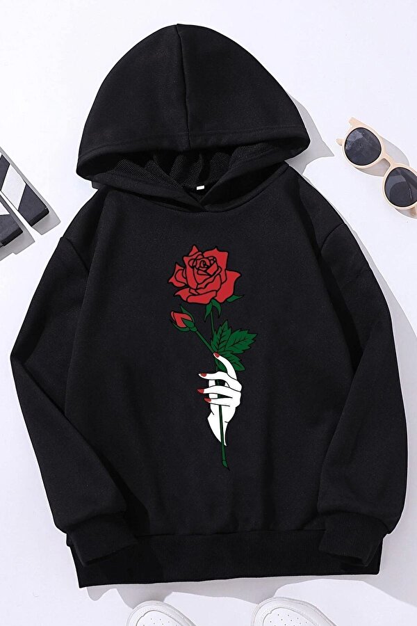 Çocuk Rose Baskılı Sweatshirt - 3 Al 1 Öde