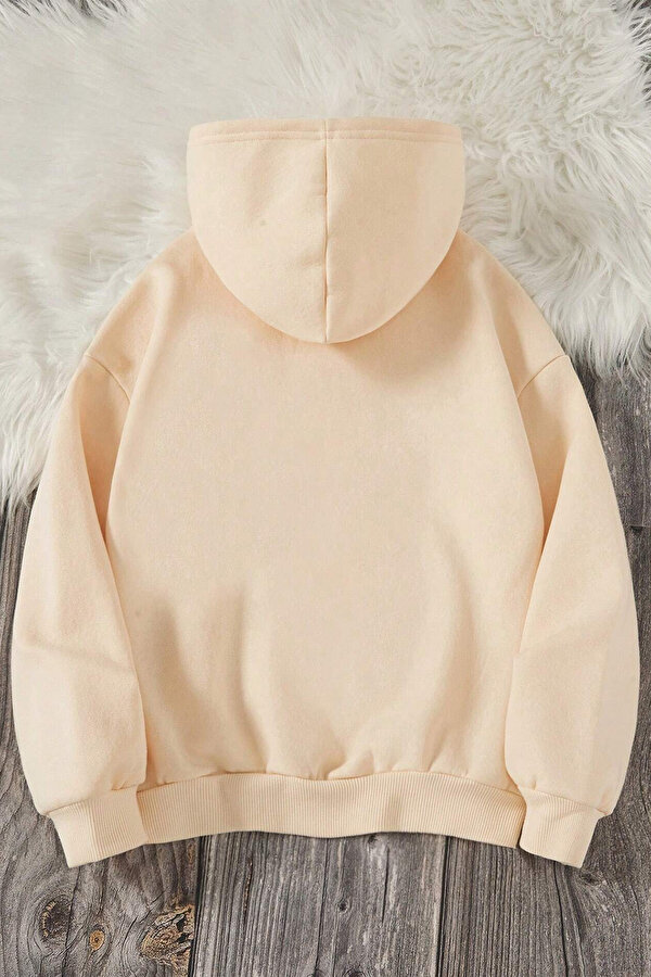 Kalp Baskılı Erkek - Kız Çocuk Rahat Kalıp Sweatshirt