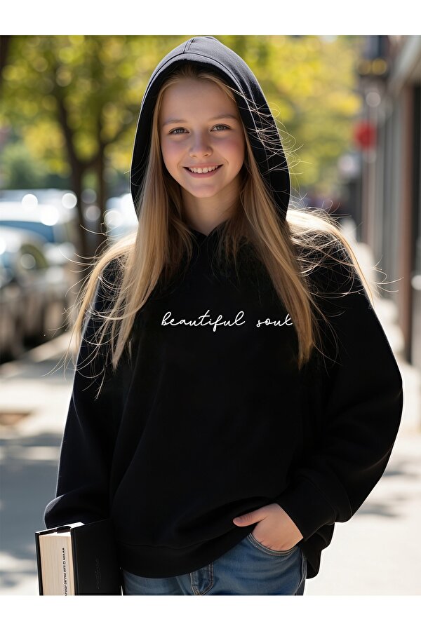 Beautiful Soul Baskılı Oversize Çocuk Sweatshirt - 3 Al 1 Öde