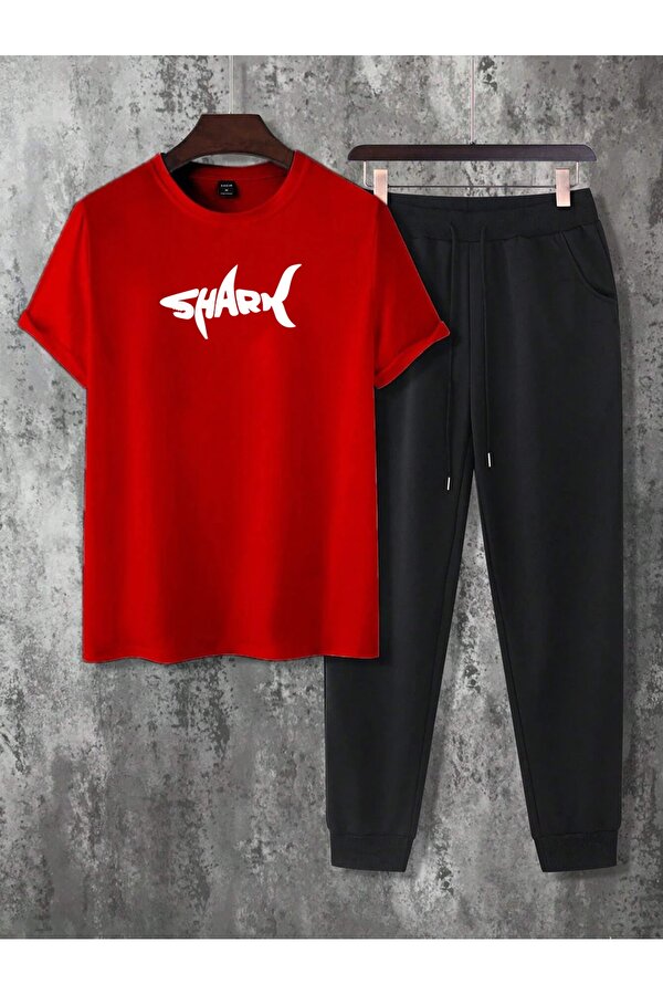 Unisex 2 li Shark Baskılı Eşofman Takımı