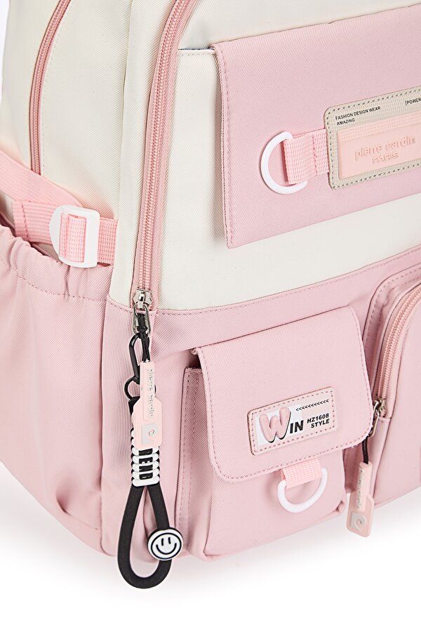 - 18828 Okul çantası Suya Dayanıklı Çok bölmeli PEMBE