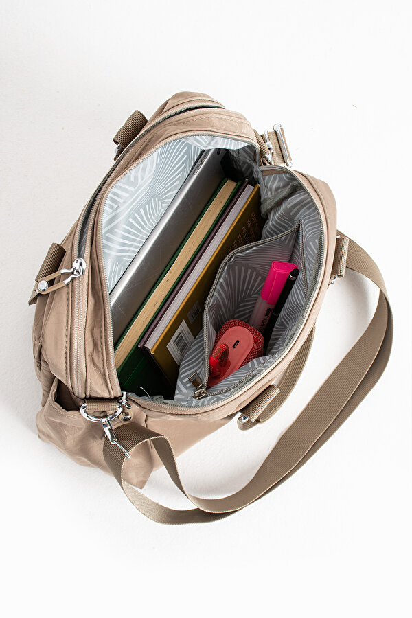 Sn 4018 suya dayanıklı çok bölmeli krinkıl çanta kol çantası omuz SİYAH