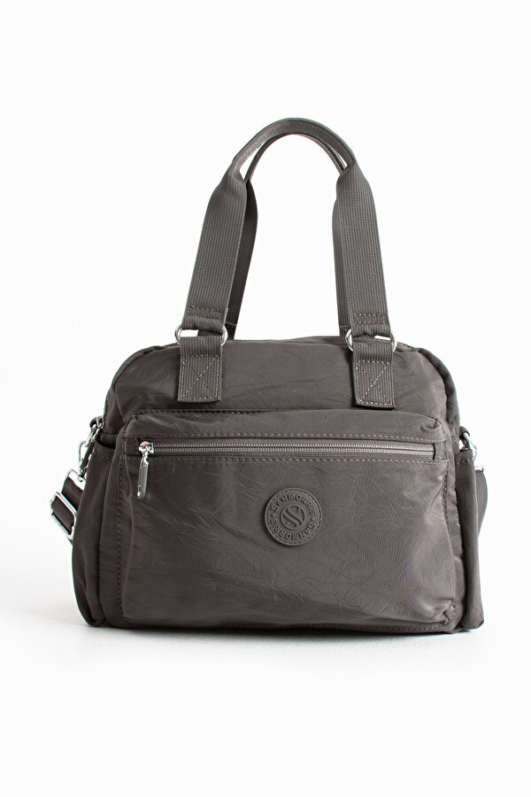 Sn 4018 suya dayanıklı çok bölmeli krinkıl çanta kol çantası omuz GRİ