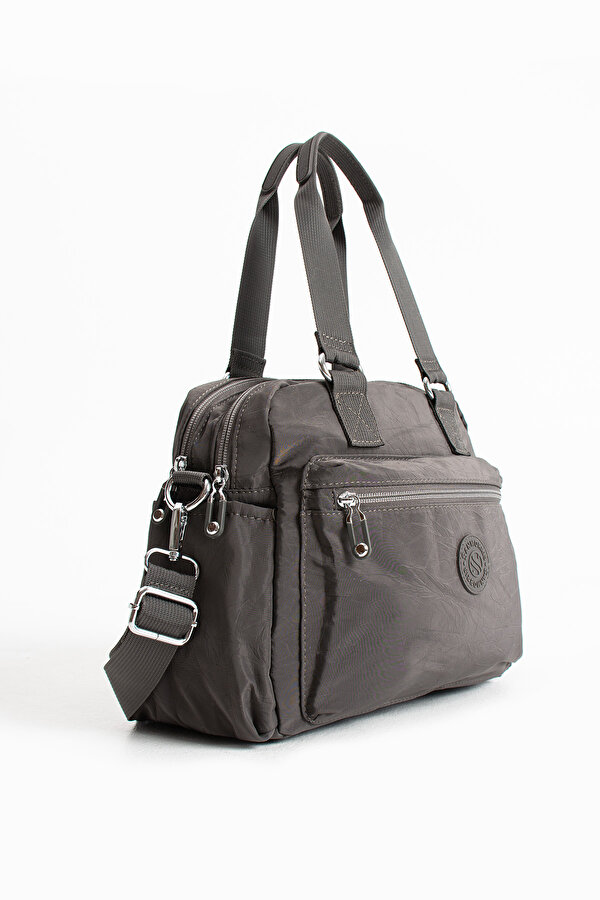 Sn 4018 suya dayanıklı çok bölmeli krinkıl çanta kol çantası omuz GRİ