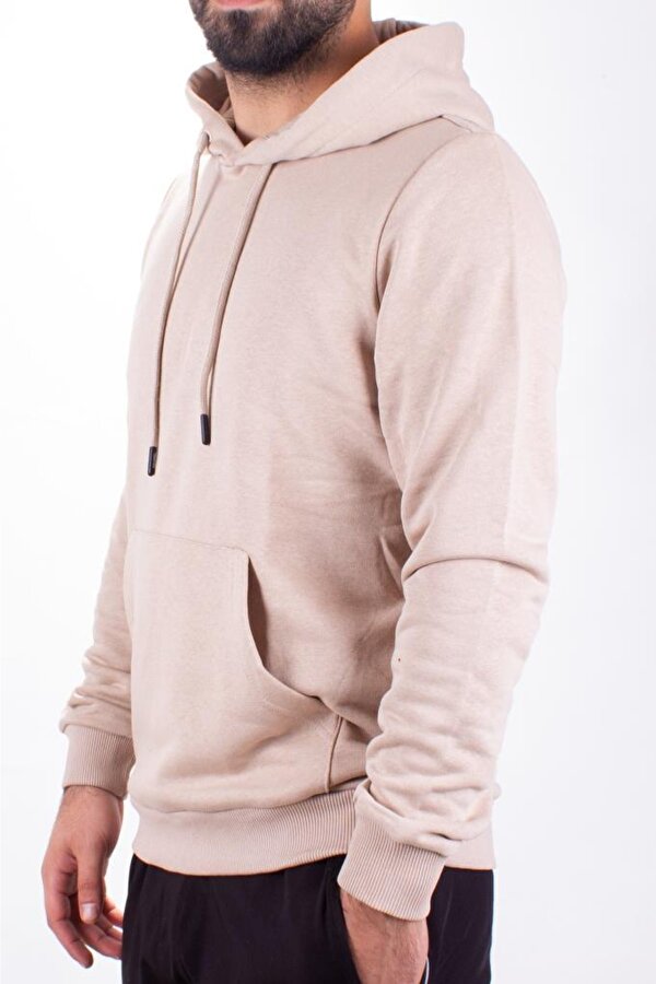 Twister 2732 Bej Kapüşonlu Erkek Sweatshirt