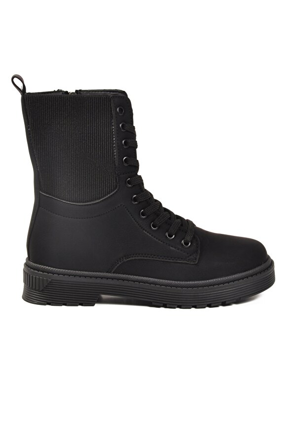 Aspor Siyah Nubuk İçi Polarlı Fermuarlı Kadın Bot