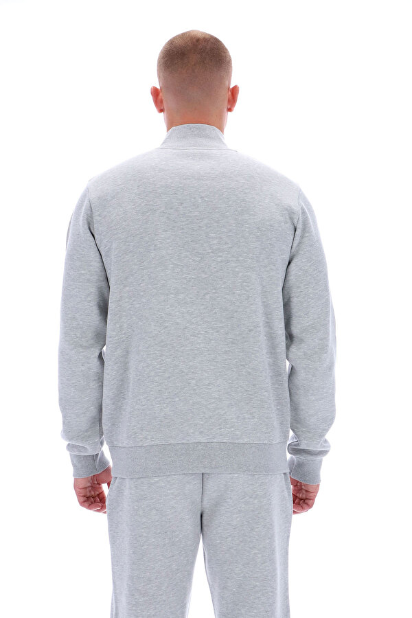 Reebok Asher Small Logo Qtr Zip Серый 025 Мужчина Толстовка На Молнии