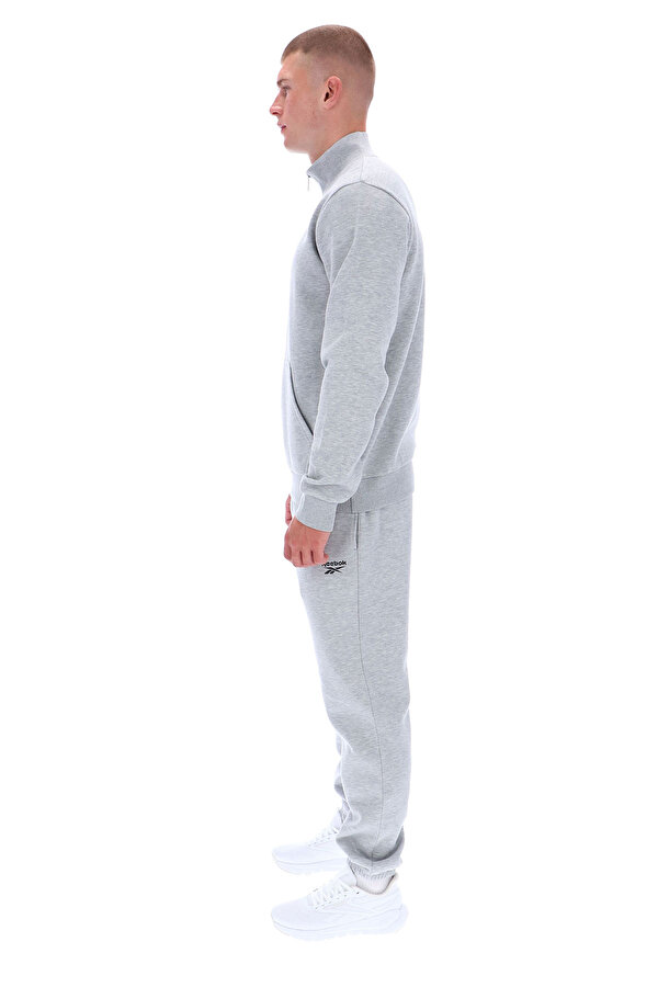 Reebok Asher Small Logo Qtr Zip Серый 025 Мужчина Толстовка На Молнии