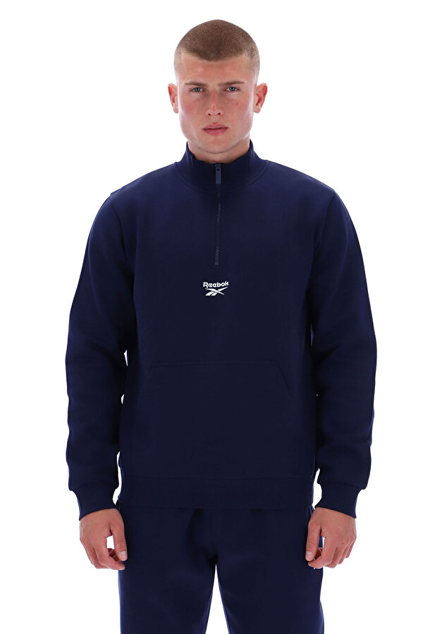 Reebok Asher Small Logo Qtr Zip Синий Мужчина Толстовка На Молнии