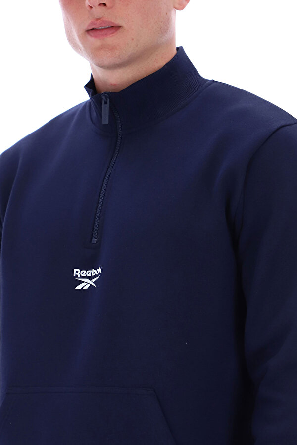 Reebok Asher Small Logo Qtr Zip Синий Мужчина Толстовка На Молнии