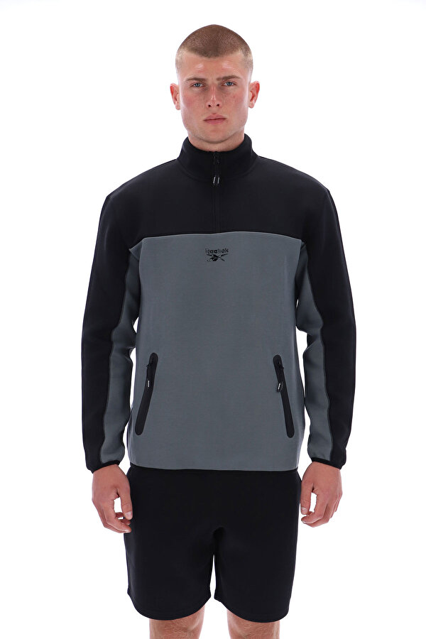 Reebok Half Zip Fleece Top Серый 012 Мужчина Флисовая Толстовка
