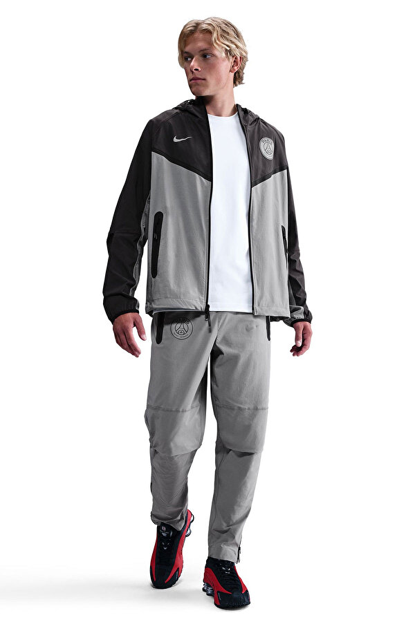 PSG M NK TCH WVN WR FZ JK GRI Erkek Fermuarlı Sweatshirt