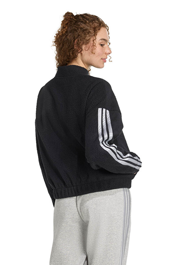 W HL FZ Siyah Kadın Fermuarlı Sweatshirt