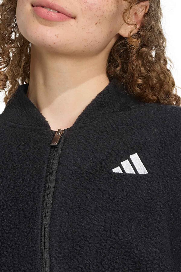 W HL FZ Siyah Kadın Fermuarlı Sweatshirt