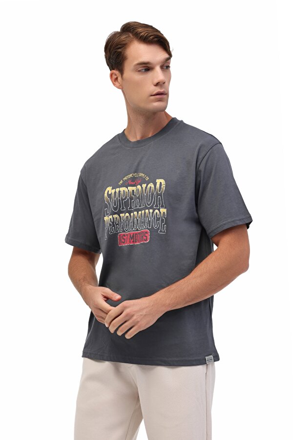 ML LIBER 11VNTG200 5FX Gri Erkek Kısa Kol T-Shirt