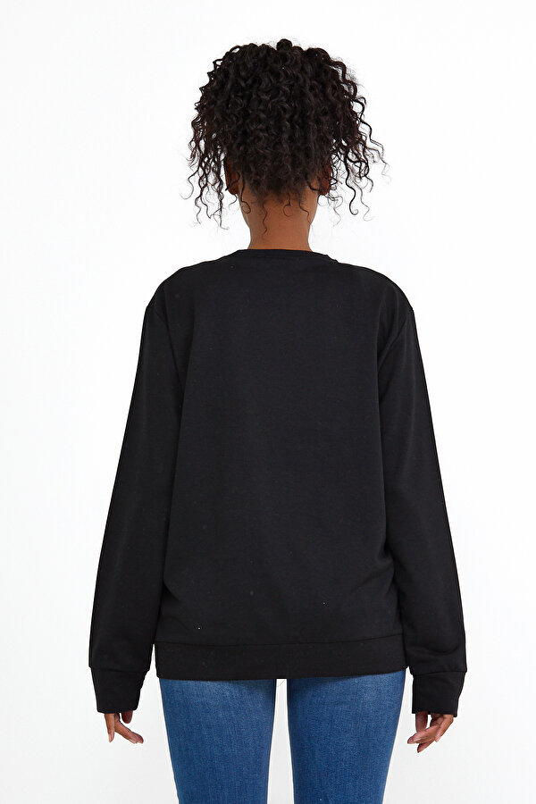 Kadın Bisiklet Yaka Regular Fit Tokya Baskılı İnce Sweatshirt SPR22SWK134