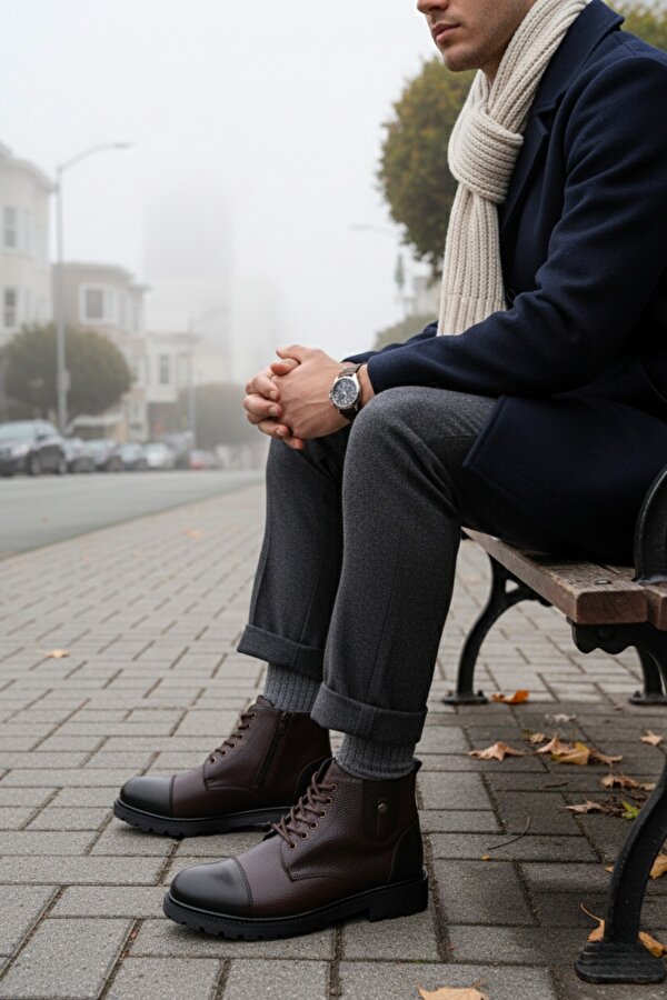 RAFA Fermuarlı Bağcıklı Kürklü Erkek Bot