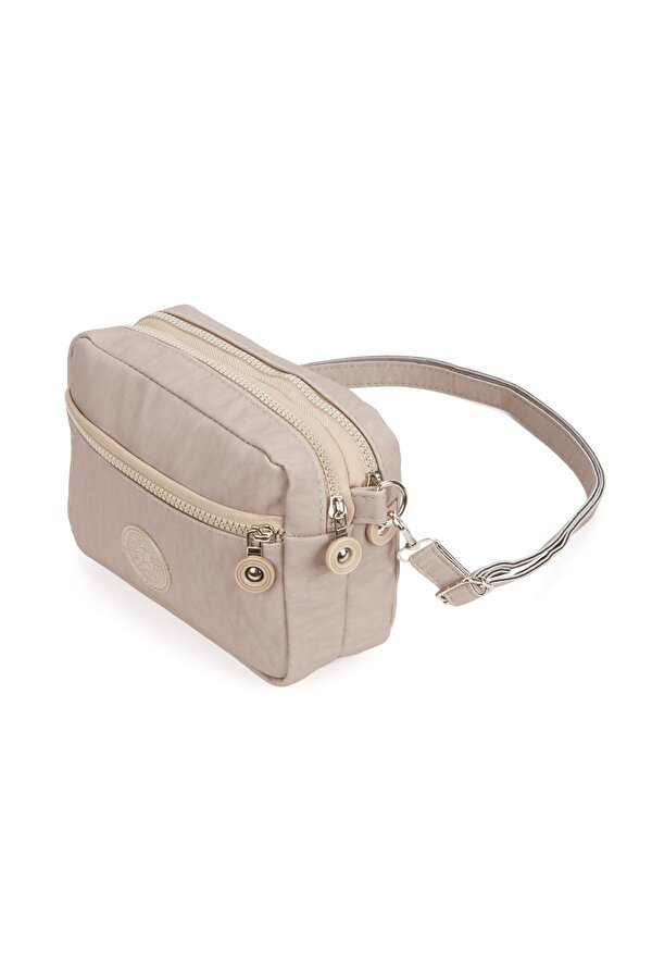 2 Adet Omuz Çantası Çapraz Askılı Günlük Üç Bölmeli Siyah ve Vizon Kadın Çanta