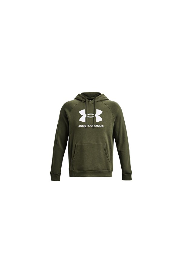 Erkek UA Rival Fleece Logo Kapüşonlu Üst 1379758-390